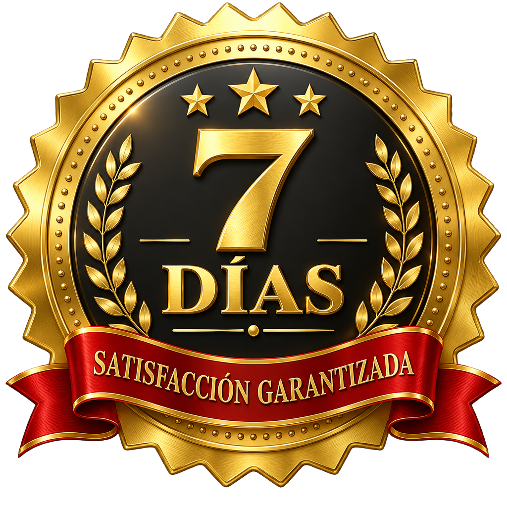 Sello dorado 7 días de satisfacción garantizada